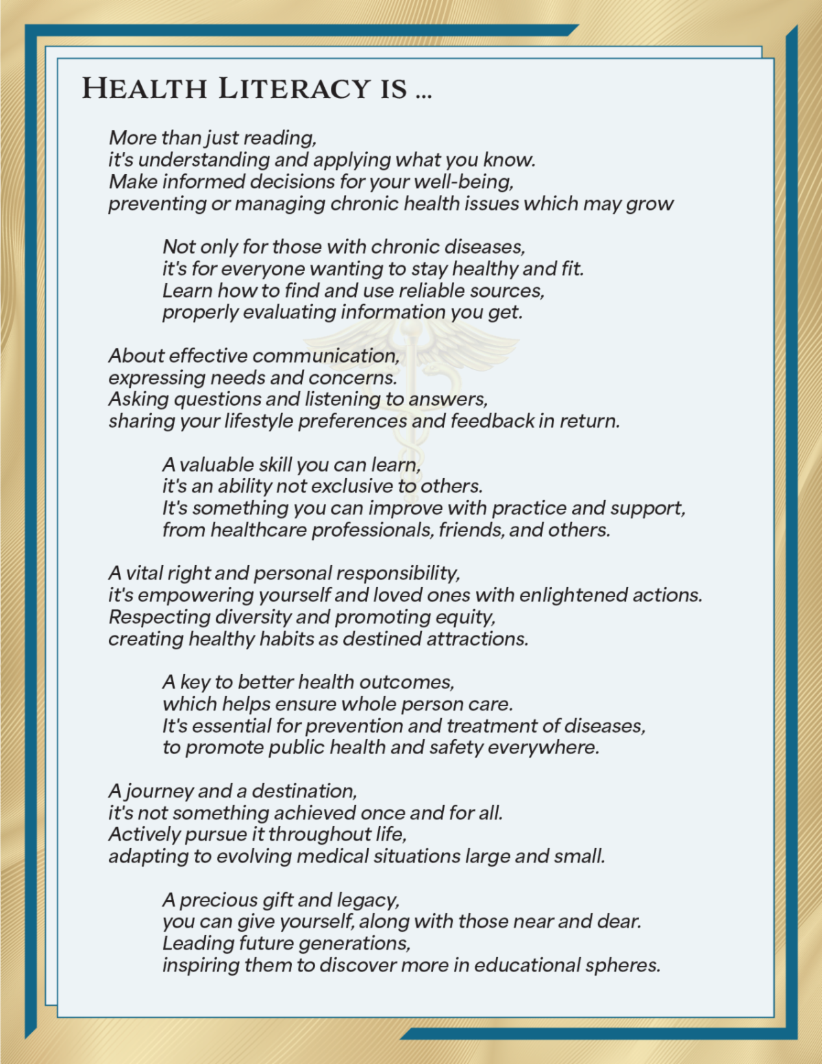 Focus Hearing principles for clear health communication