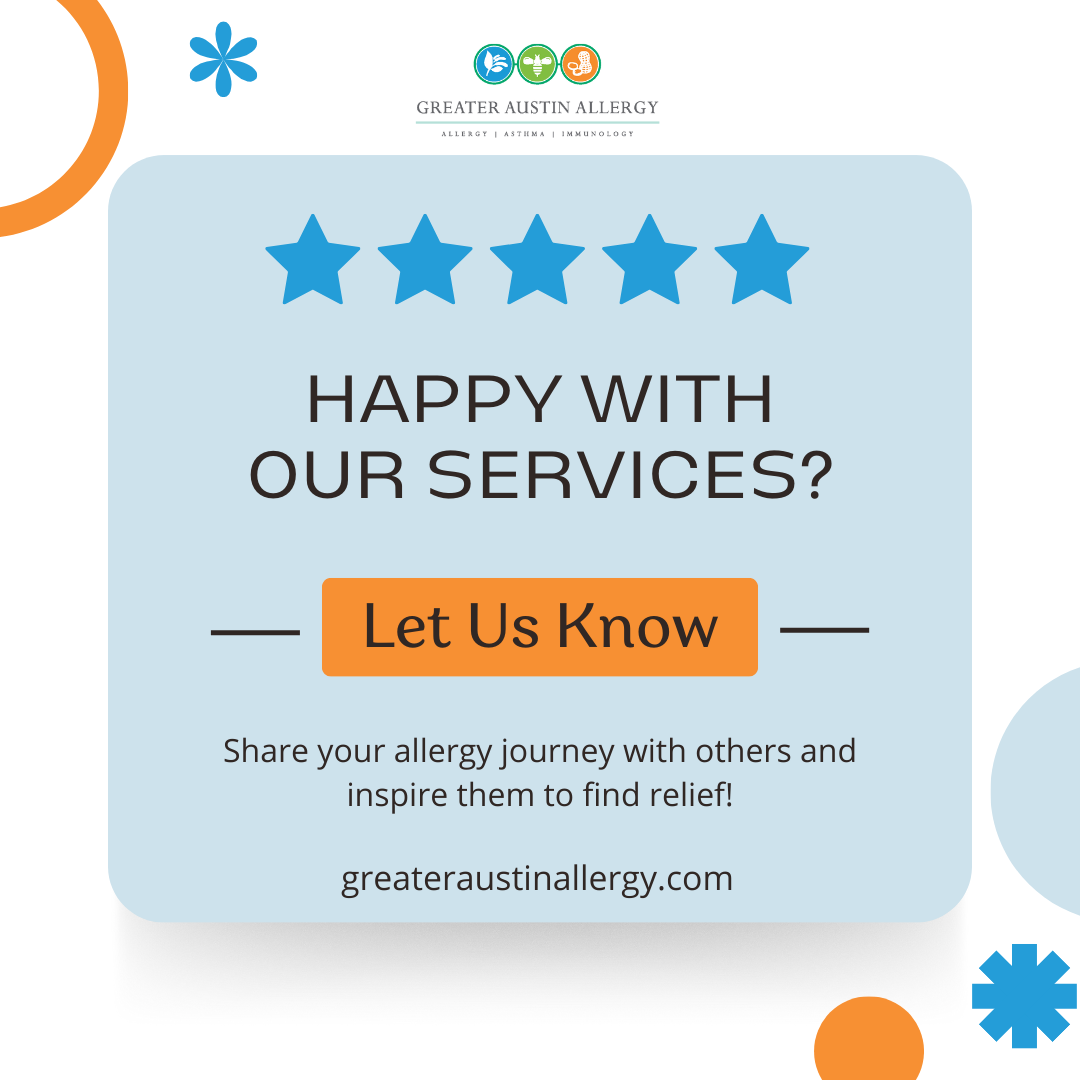 We're excited to hear your allergy story. Leave us a review on Google.